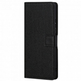 Folio-hoesje voor Motorola Edge 20 Litchi-leereffect