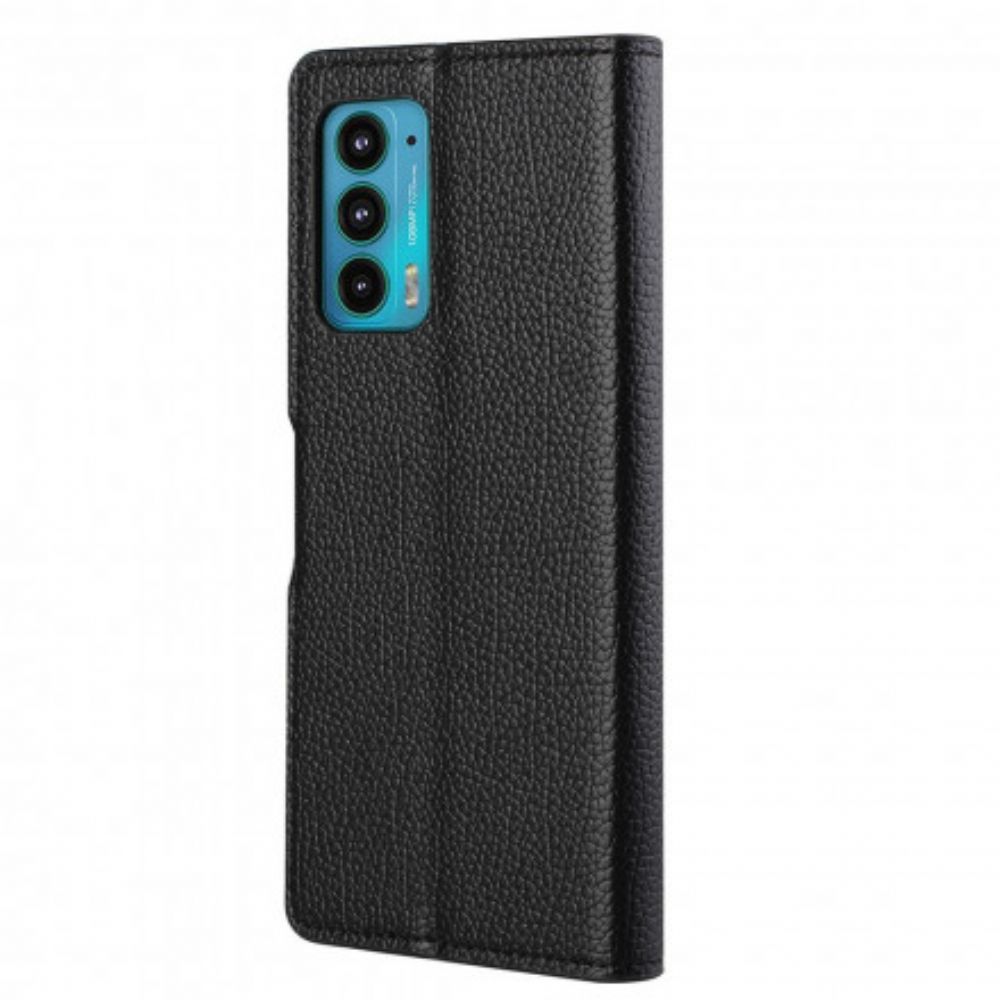 Folio-hoesje voor Motorola Edge 20 Litchi-leereffect