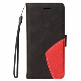 Folio-hoesje voor Motorola Edge 20 Signature Tweekleurig Kunstleer