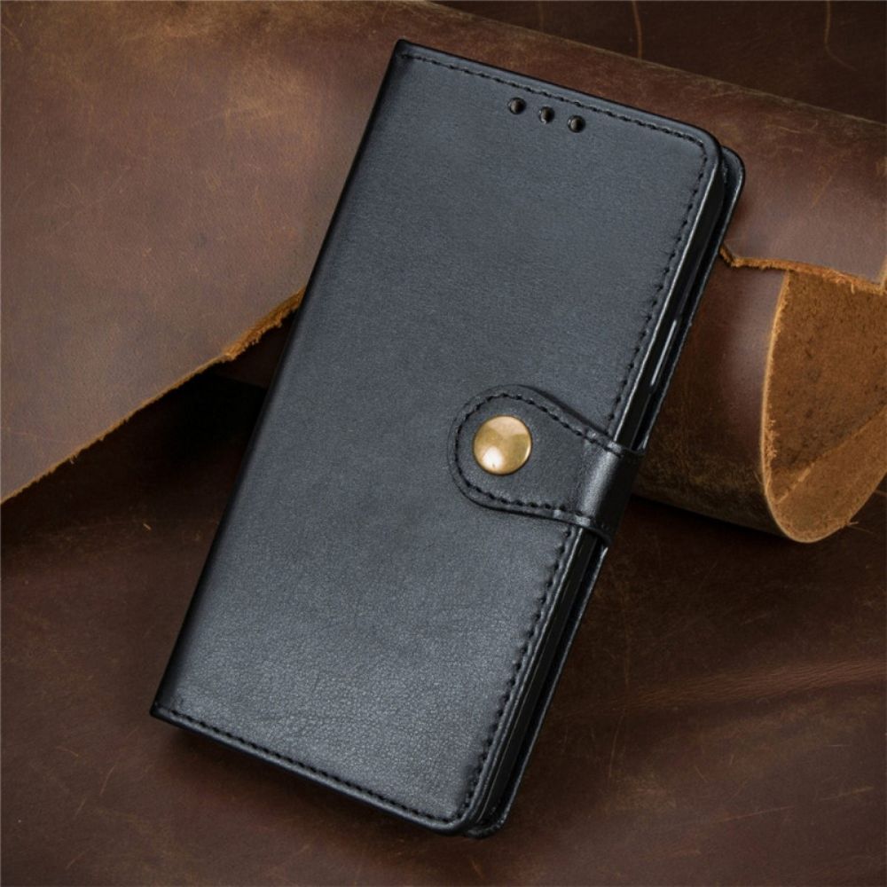 Leren Hoesje voor Motorola Edge 20 Faux Leder En Vintage Sluiting