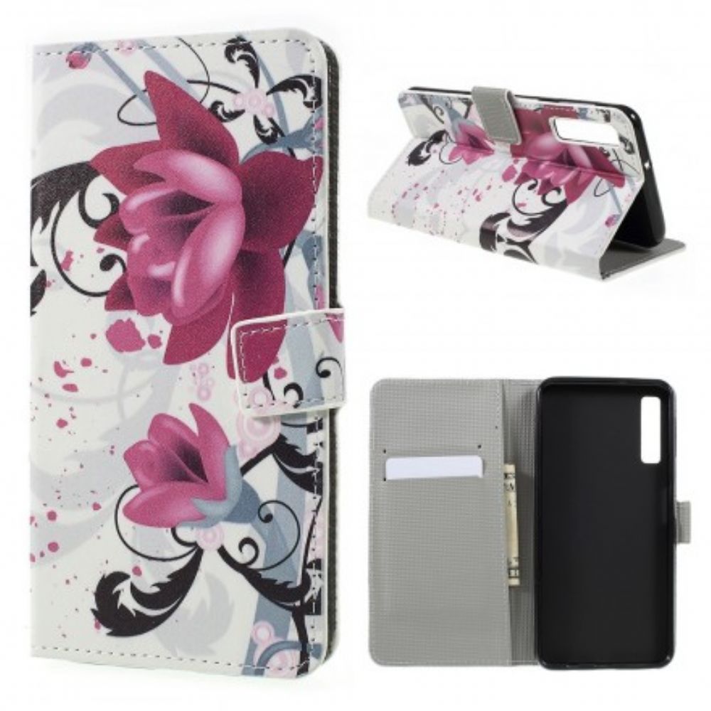 Flip Case voor Samsung Galaxy A7 Tropische Bloemen