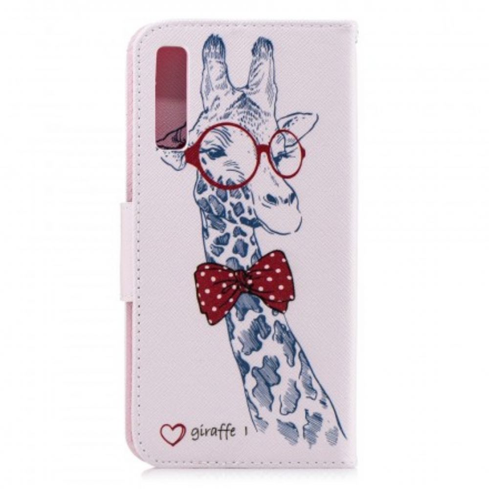 Folio-hoesje voor Samsung Galaxy A7 Nerdy Giraf