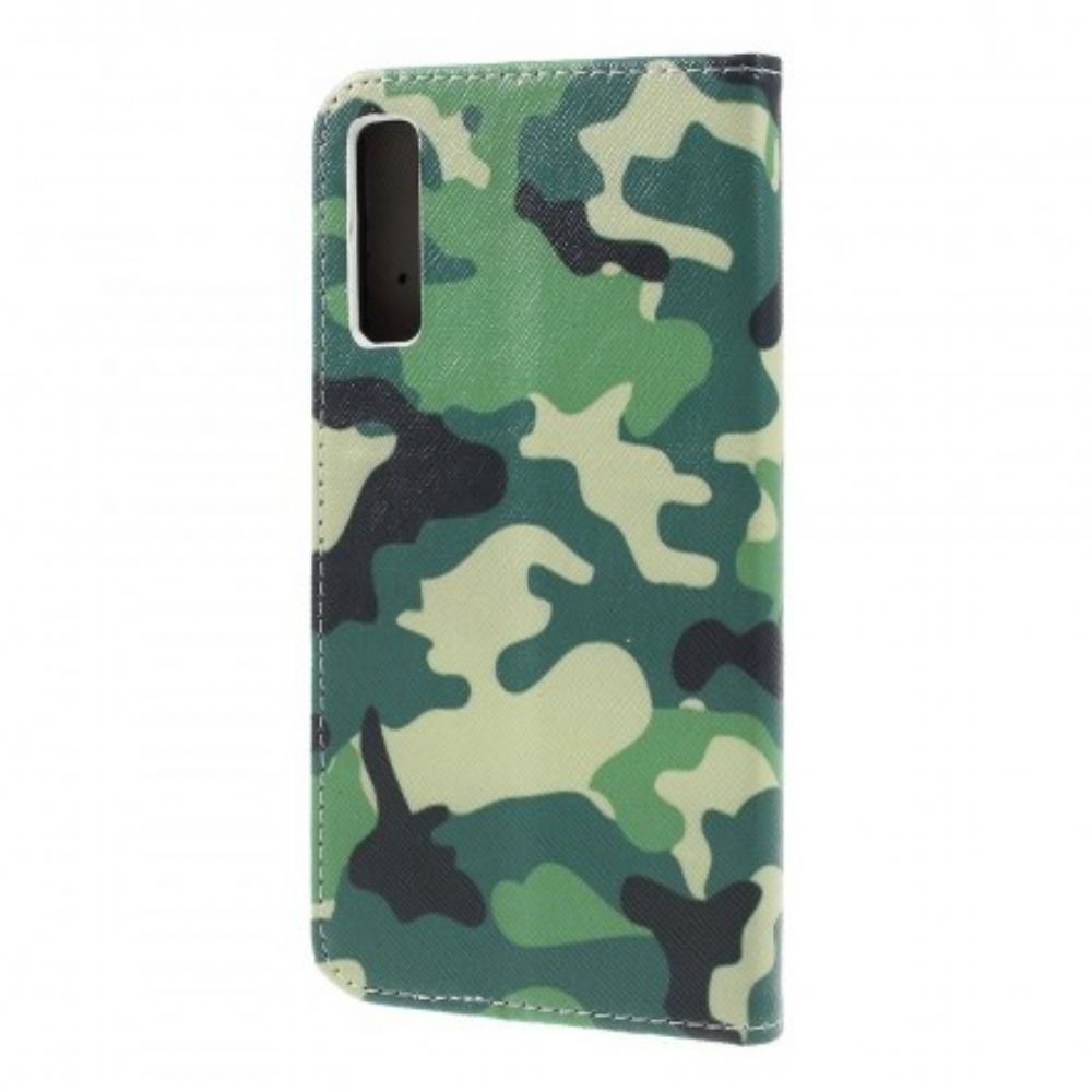 Leren Hoesje voor Samsung Galaxy A7 Militaire Camouflage