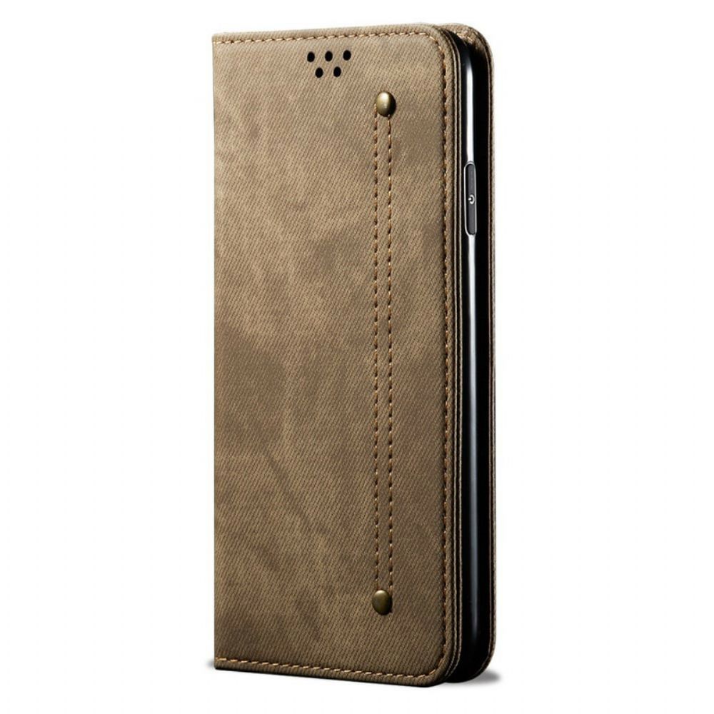 Bescherming Hoesje voor Samsung Galaxy S10 Folio-hoesje Denim Stof