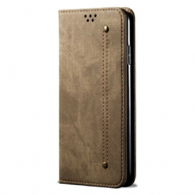 Bescherming Hoesje voor Samsung Galaxy S10 Folio-hoesje Denim Stof