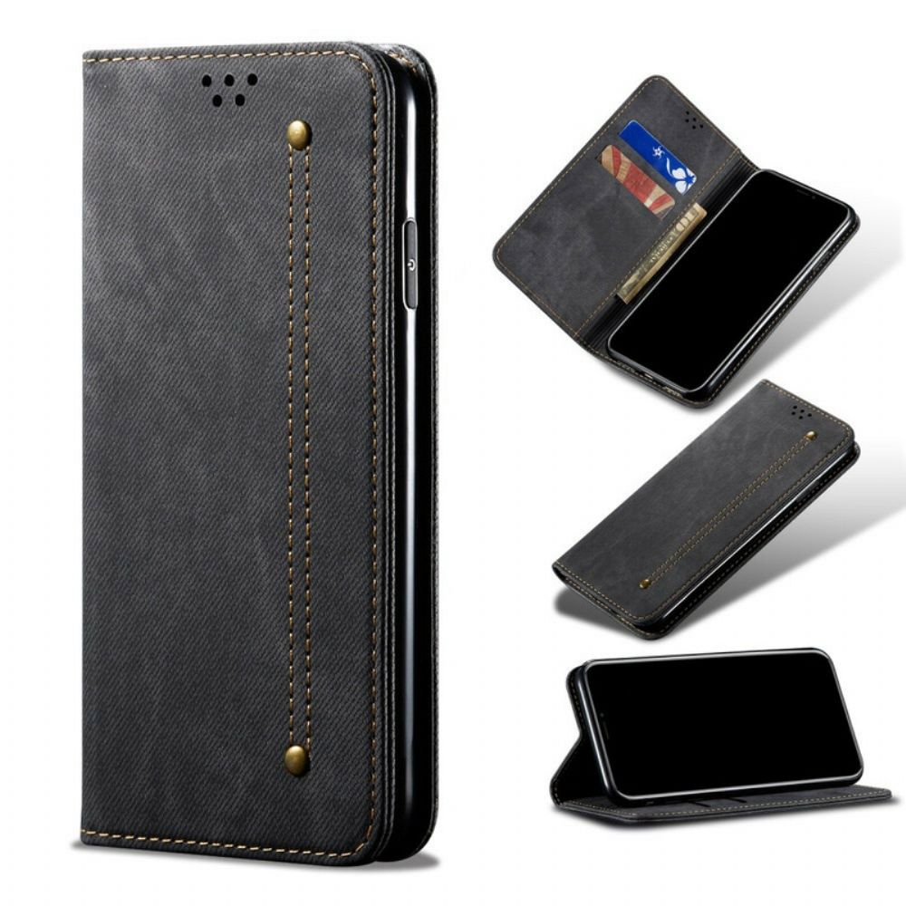 Bescherming Hoesje voor Samsung Galaxy S10 Folio-hoesje Denim Stof