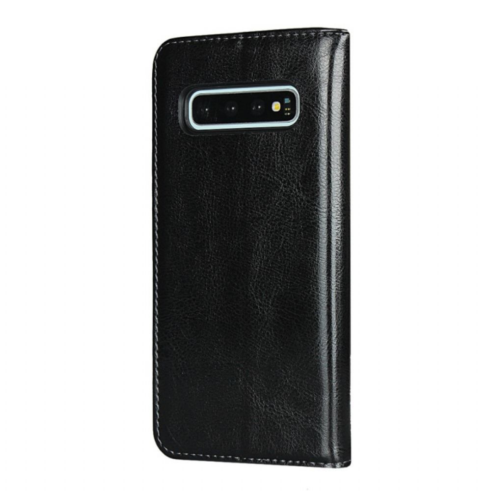 Bescherming Hoesje voor Samsung Galaxy S10 Folio-hoesje Echt Leer