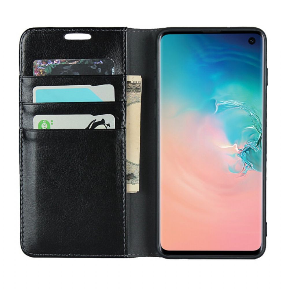 Bescherming Hoesje voor Samsung Galaxy S10 Folio-hoesje Echt Leer