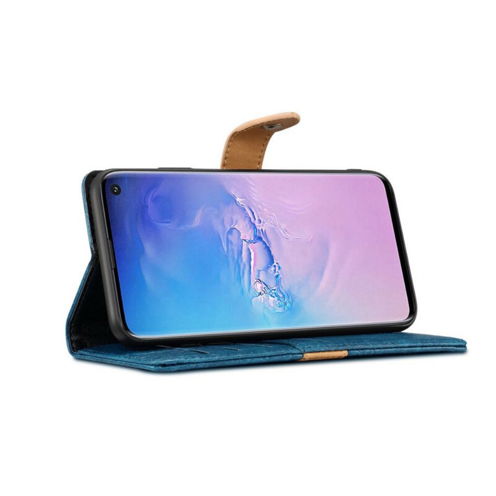 Flip Case voor Samsung Galaxy S10 Krok En Riem