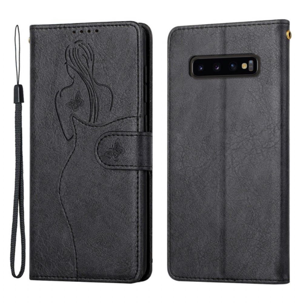 Flip Case voor Samsung Galaxy S10 Kunstleer Silhouet