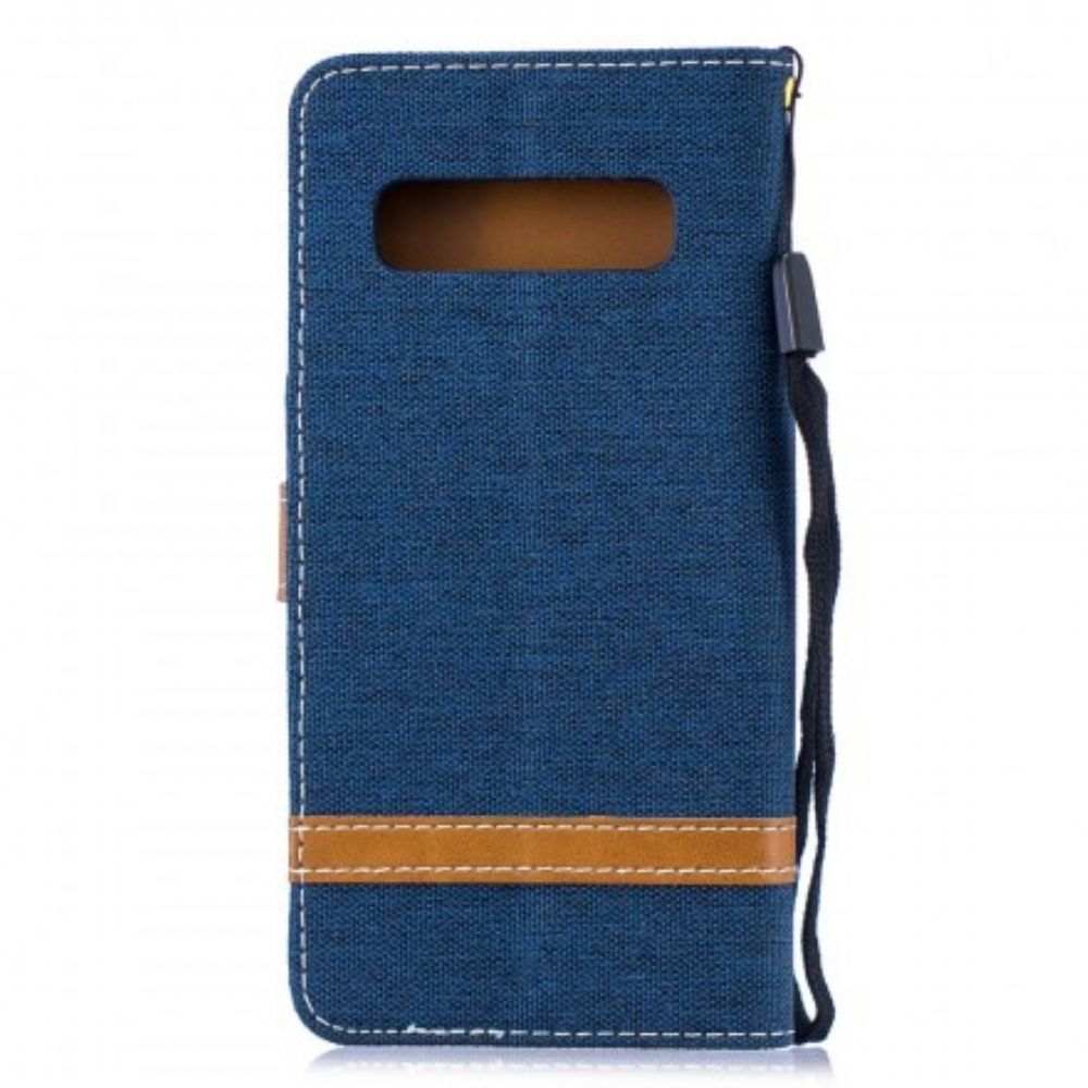 Flip Case voor Samsung Galaxy S10 Met Ketting Stof En Lederlook Band