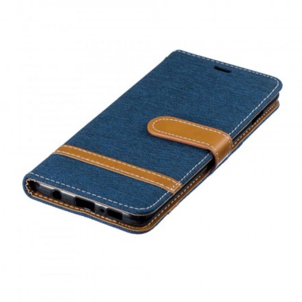 Flip Case voor Samsung Galaxy S10 Met Ketting Stof En Lederlook Band