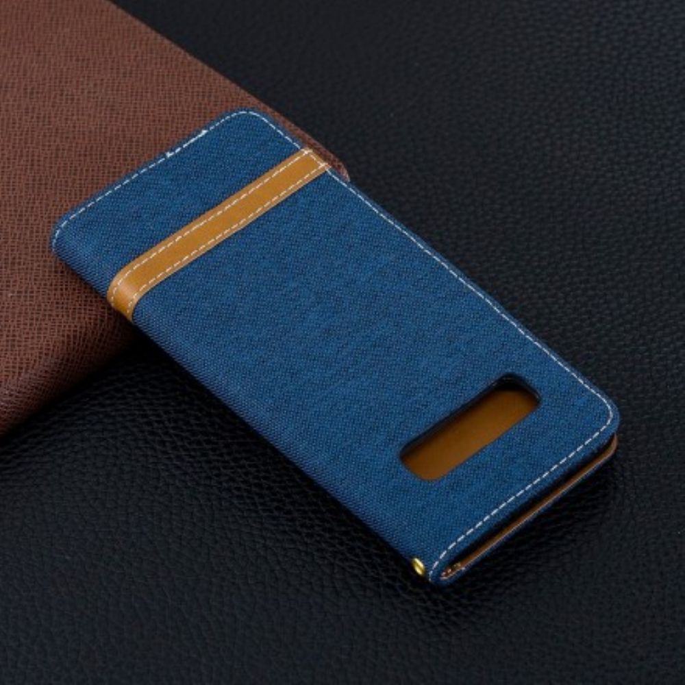 Flip Case voor Samsung Galaxy S10 Met Ketting Stof En Lederlook Band