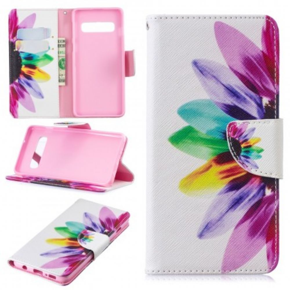 Folio-hoesje voor Samsung Galaxy S10 Aquarel Bloem