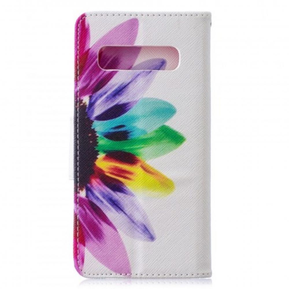 Folio-hoesje voor Samsung Galaxy S10 Aquarel Bloem