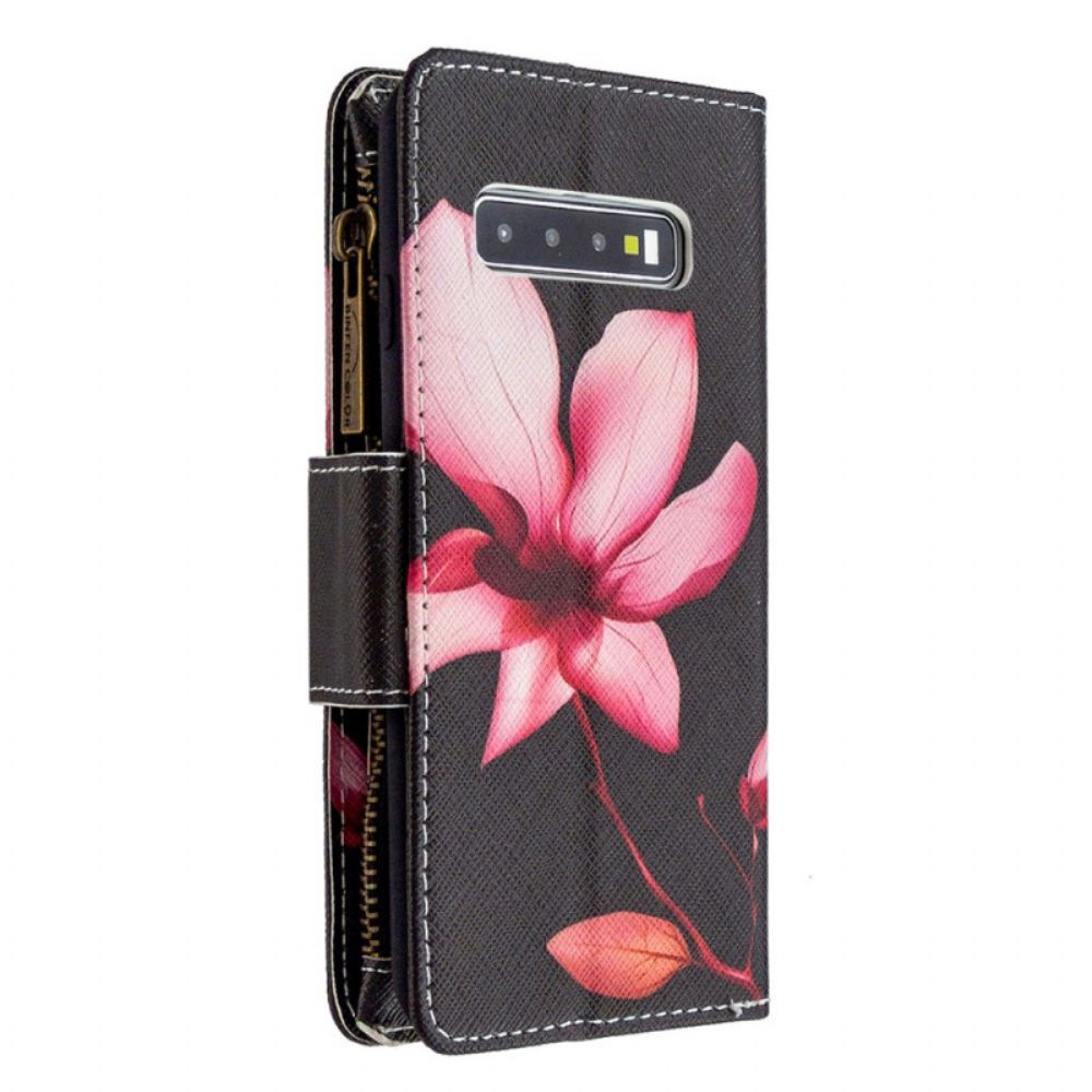 Folio-hoesje voor Samsung Galaxy S10 Bloemzak Met Rits