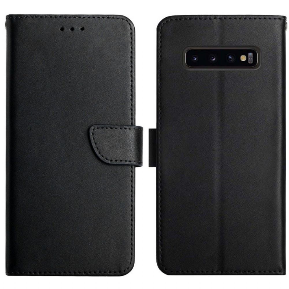 Folio-hoesje voor Samsung Galaxy S10 Echt Nappaleer