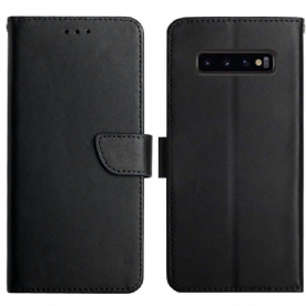 Folio-hoesje voor Samsung Galaxy S10 Echt Nappaleer