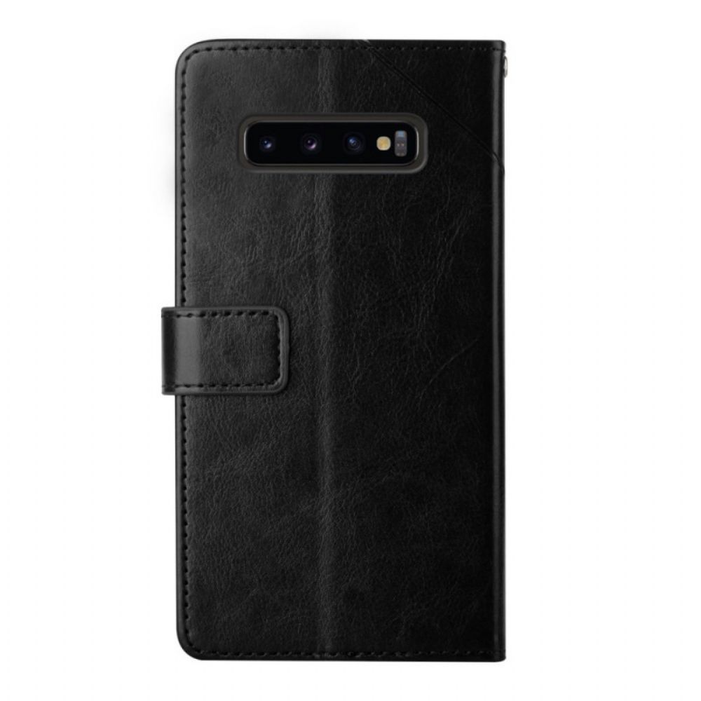 Folio-hoesje voor Samsung Galaxy S10 Geo Y Design Lederen Stijl