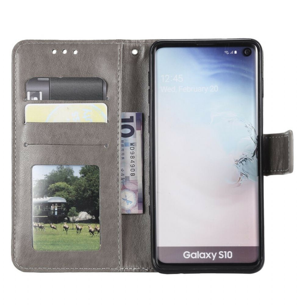 Folio-hoesje voor Samsung Galaxy S10 Met Ketting Band Mijmering