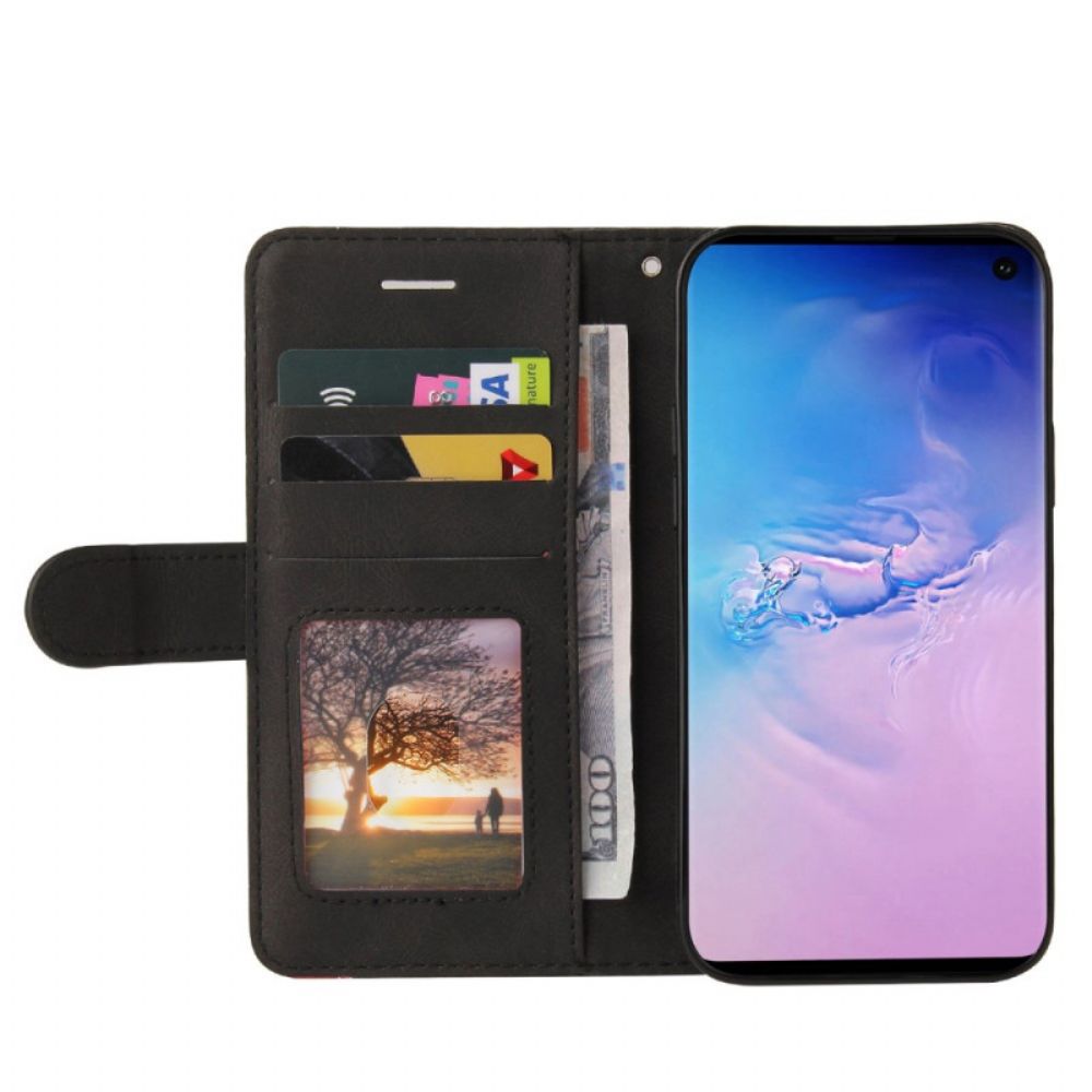 Folio-hoesje voor Samsung Galaxy S10 Signature Tweekleurig Kunstleer