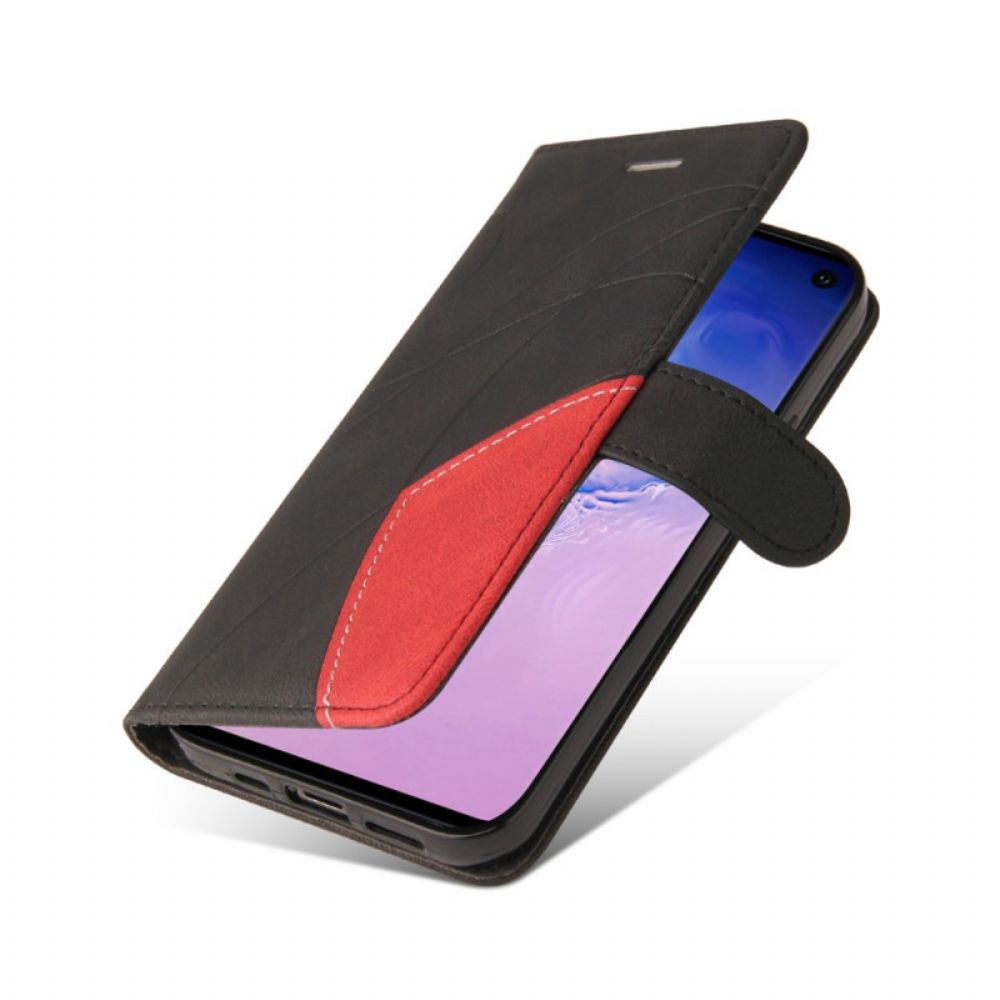 Folio-hoesje voor Samsung Galaxy S10 Signature Tweekleurig Kunstleer