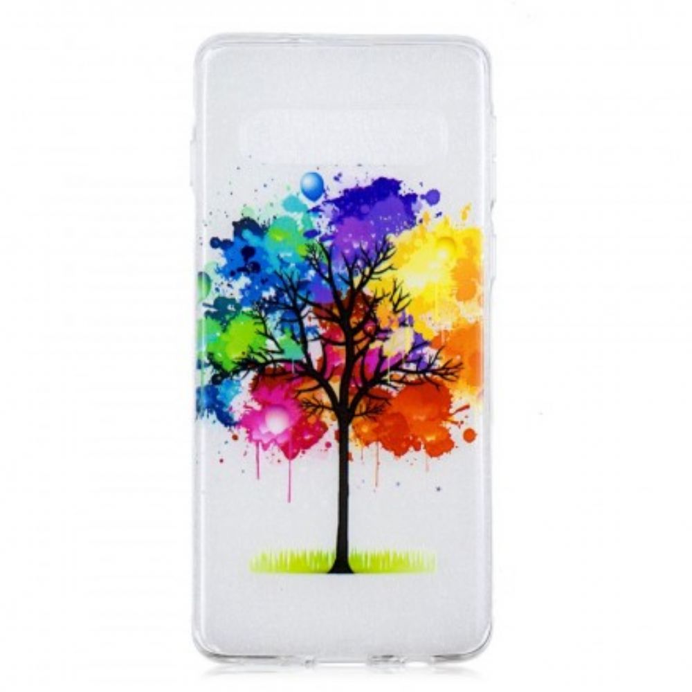 Hoesje voor Samsung Galaxy S10 Aquarel Boom Naadloos