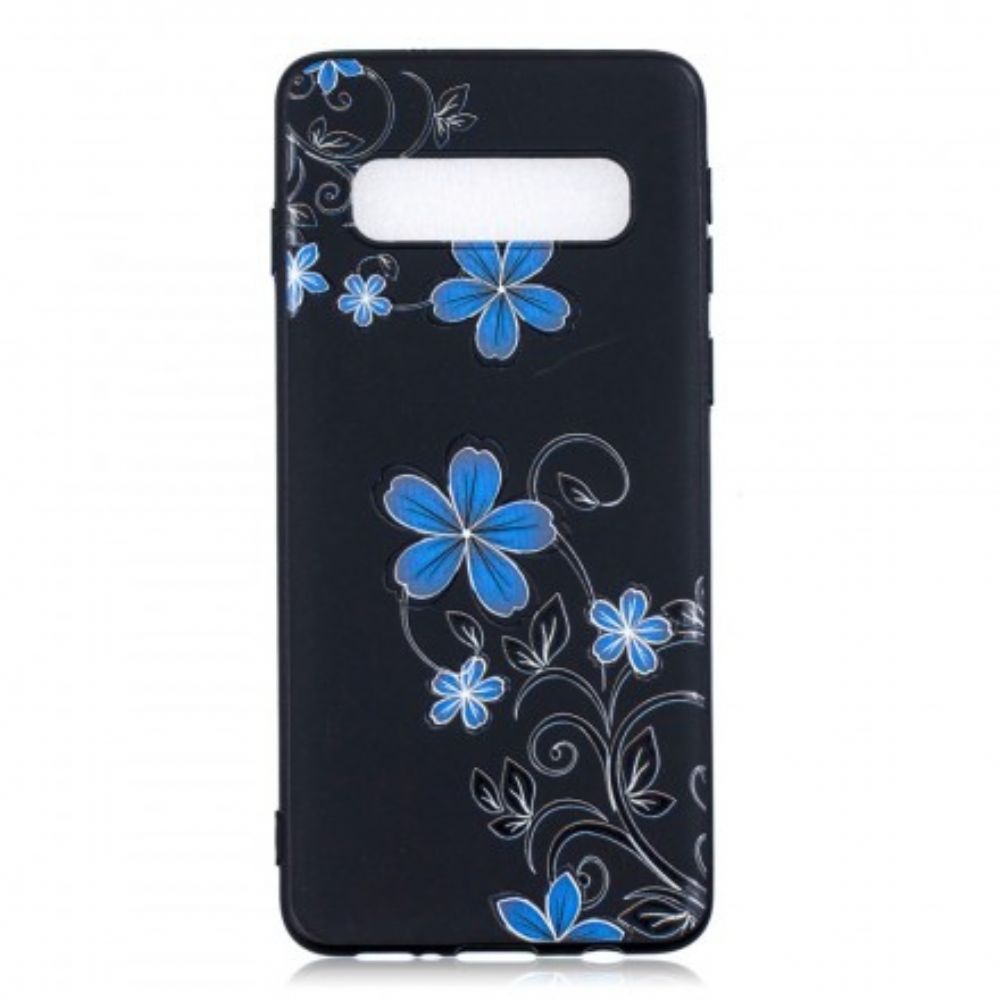 Hoesje voor Samsung Galaxy S10 Blauwe Bloemen