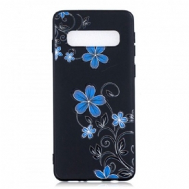 Hoesje voor Samsung Galaxy S10 Blauwe Bloemen