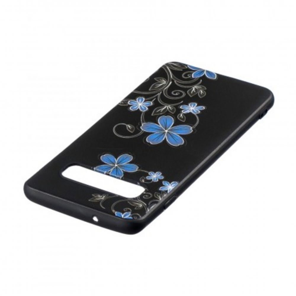 Hoesje voor Samsung Galaxy S10 Blauwe Bloemen