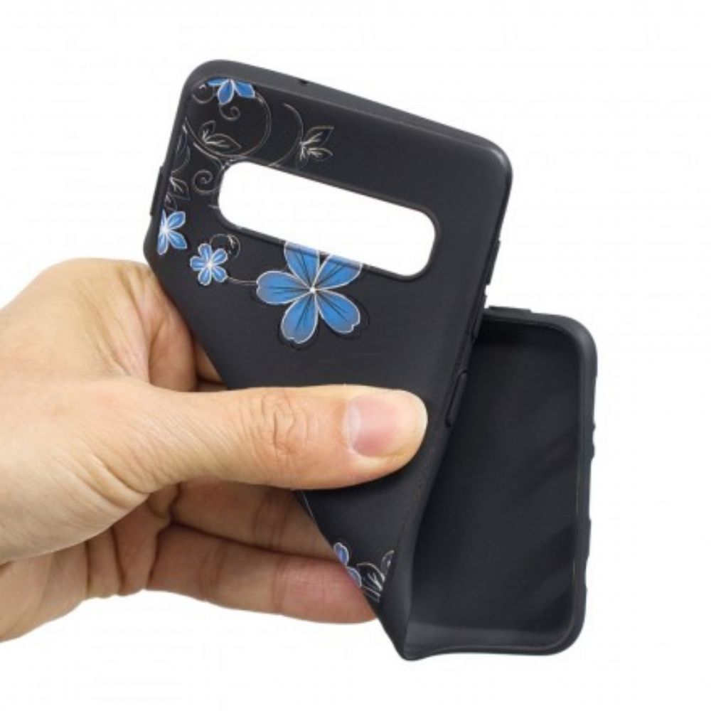 Hoesje voor Samsung Galaxy S10 Blauwe Bloemen