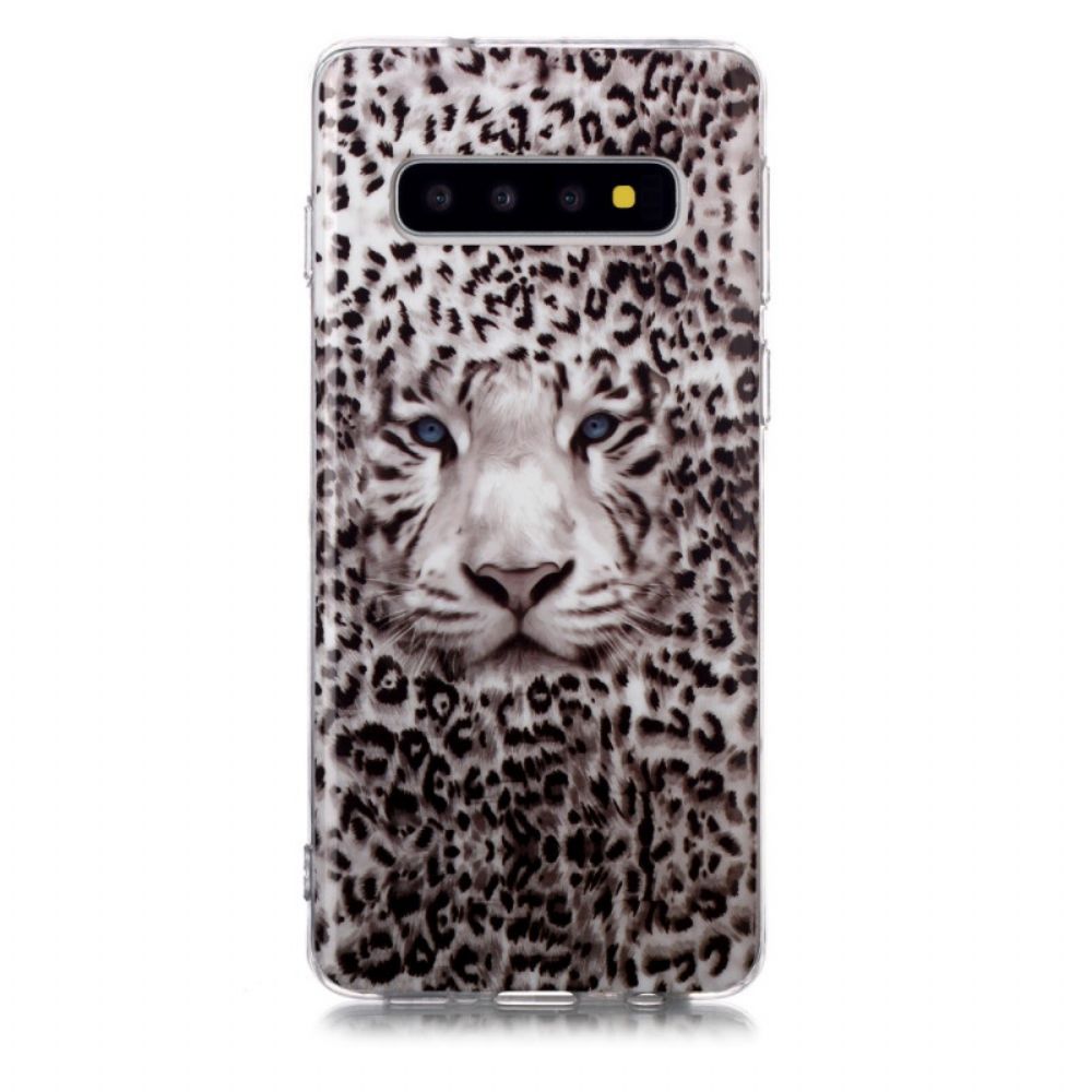 Hoesje voor Samsung Galaxy S10 Fluorescerende Luipaard