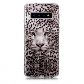 Hoesje voor Samsung Galaxy S10 Fluorescerende Luipaard