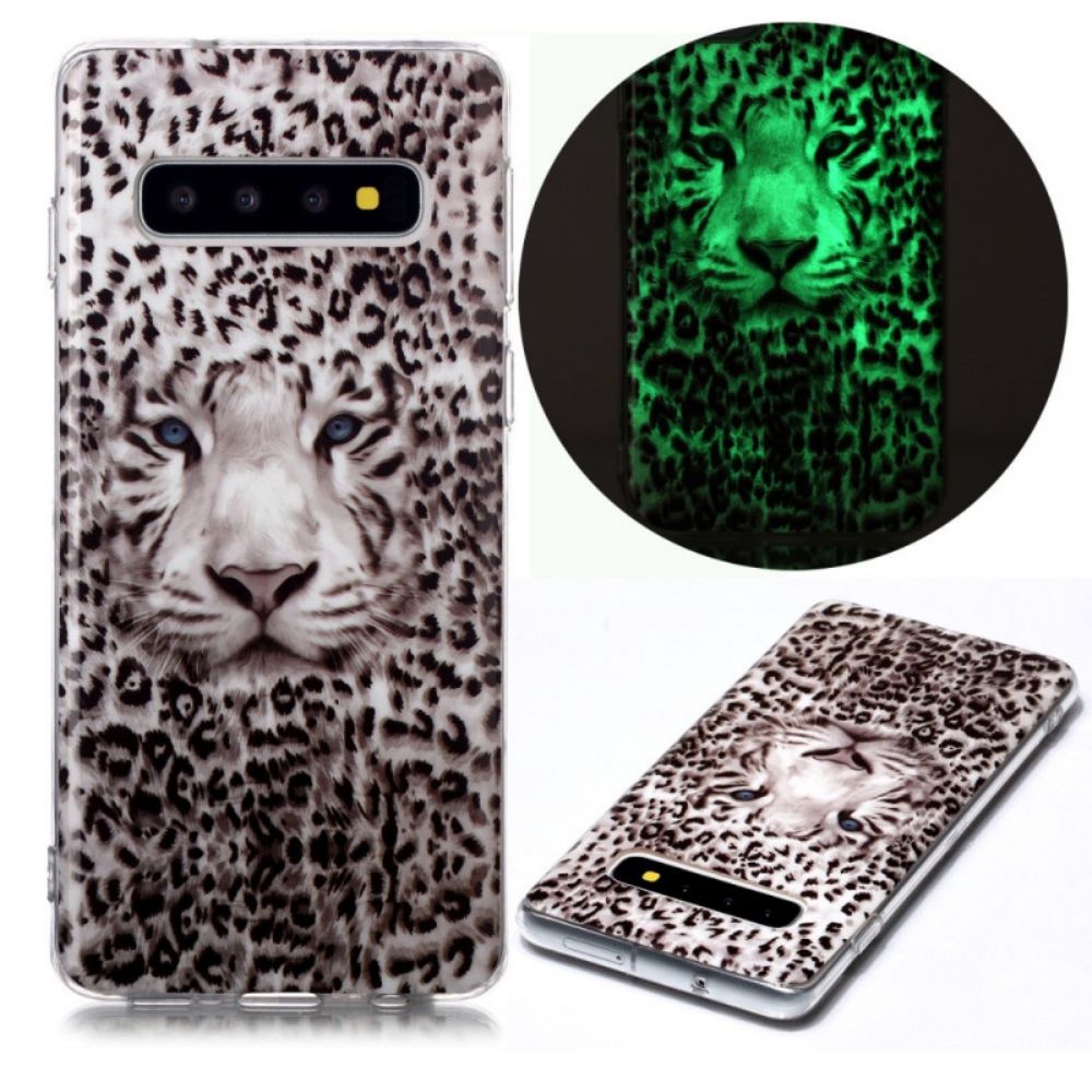 Hoesje voor Samsung Galaxy S10 Fluorescerende Luipaard