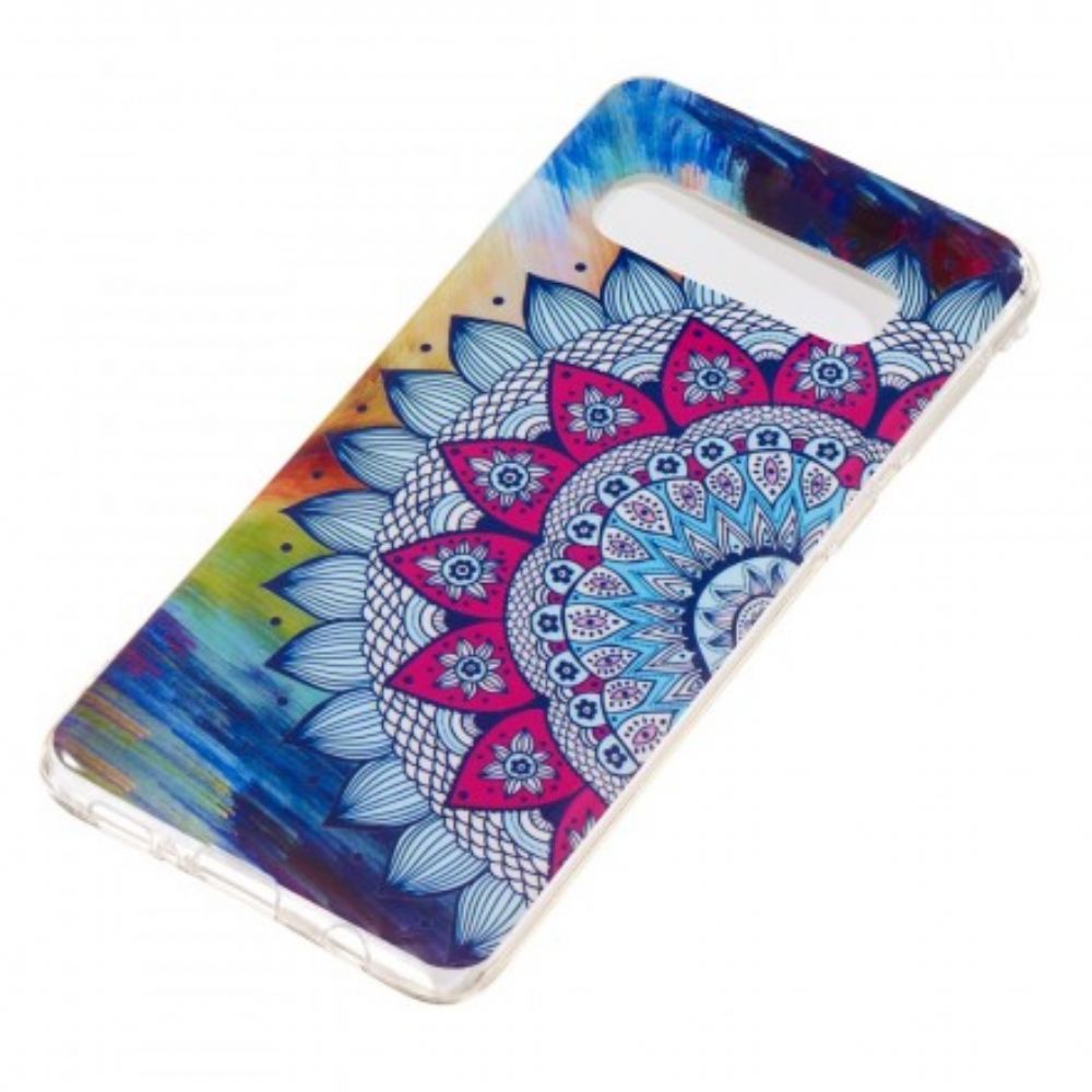 Hoesje voor Samsung Galaxy S10 Fluorescerende Mandala