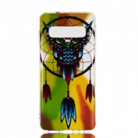 Hoesje voor Samsung Galaxy S10 Fluorescerende Uil Dromenvanger