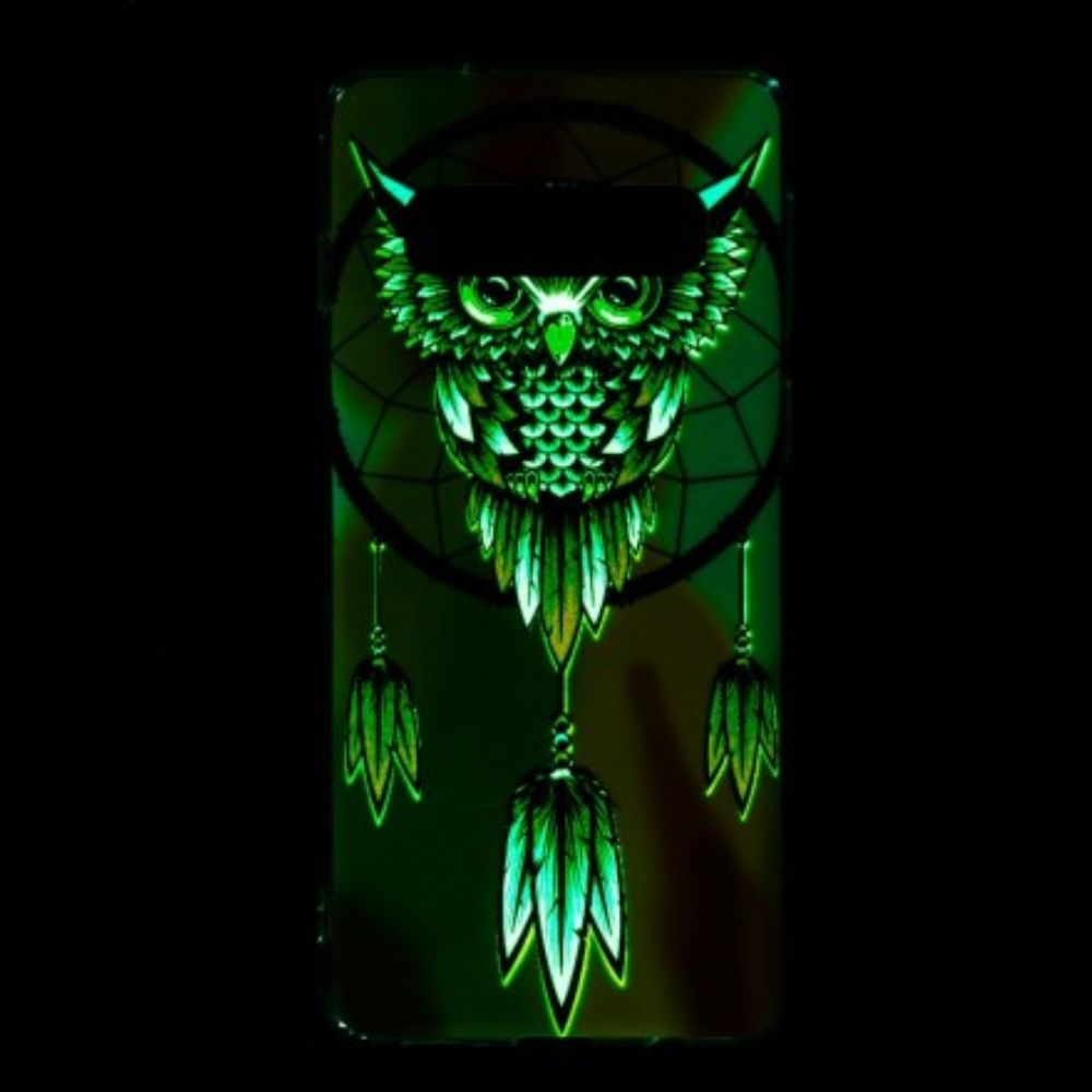 Hoesje voor Samsung Galaxy S10 Fluorescerende Uil Dromenvanger