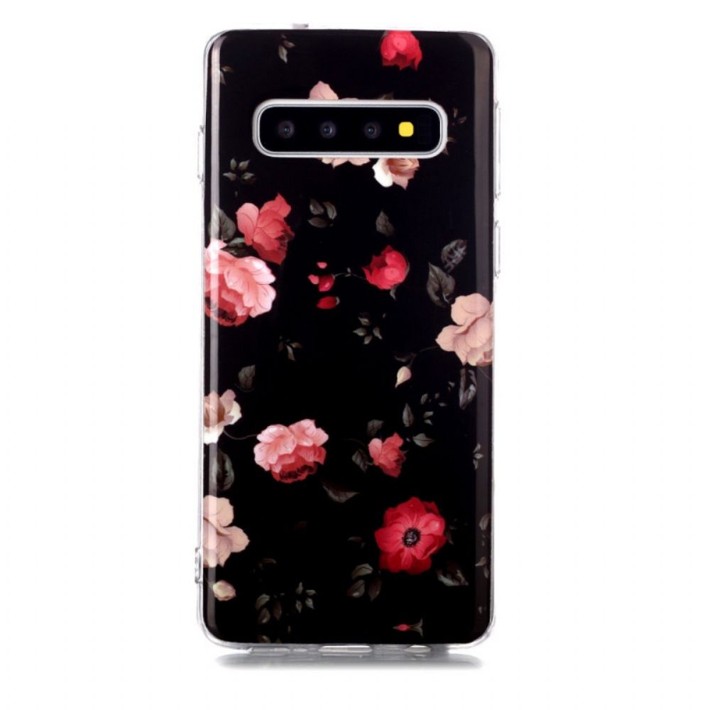 Hoesje voor Samsung Galaxy S10 Fluorescerende Vrijheidsbloemen