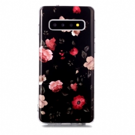 Hoesje voor Samsung Galaxy S10 Fluorescerende Vrijheidsbloemen