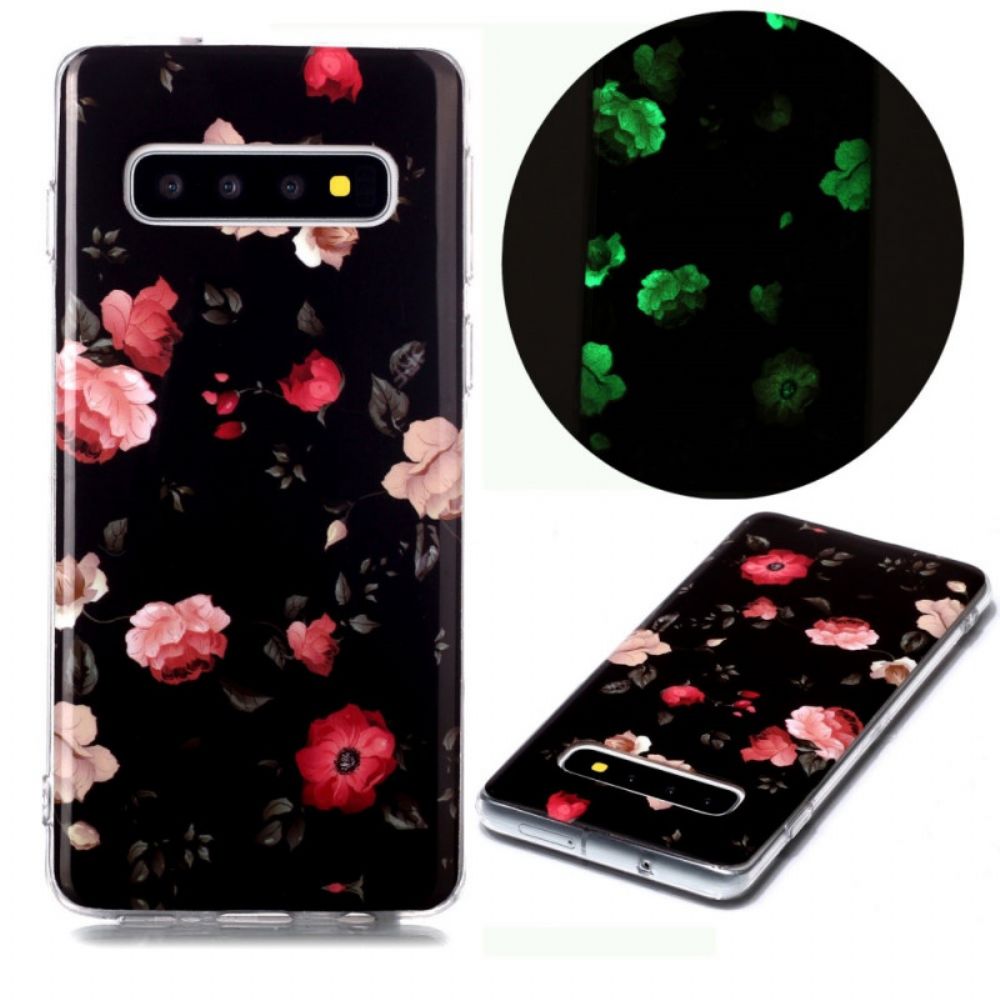 Hoesje voor Samsung Galaxy S10 Fluorescerende Vrijheidsbloemen