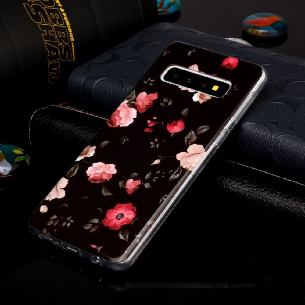 Hoesje voor Samsung Galaxy S10 Fluorescerende Vrijheidsbloemen