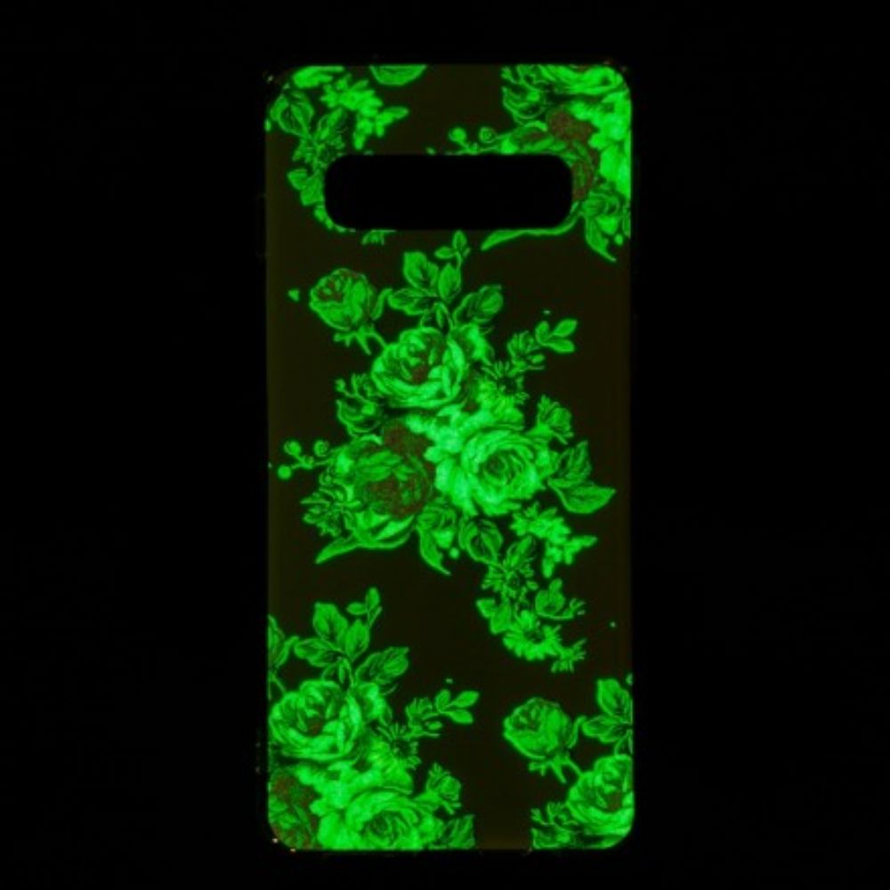 Hoesje voor Samsung Galaxy S10 Fluorescerende Vrijheidsbloemen