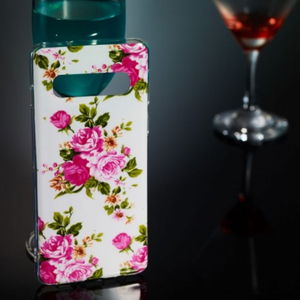 Hoesje voor Samsung Galaxy S10 Fluorescerende Vrijheidsbloemen