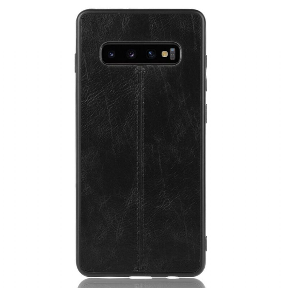 Hoesje voor Samsung Galaxy S10 Naad Leereffect