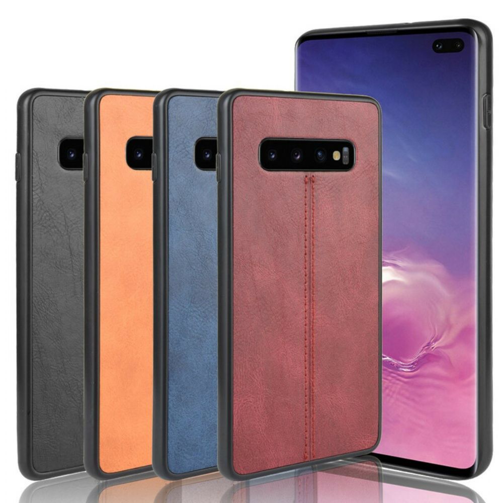 Hoesje voor Samsung Galaxy S10 Naad Leereffect