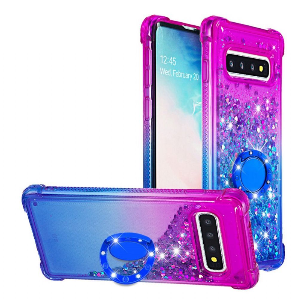 Hoesje voor Samsung Galaxy S10 Pailletten Ring-steun