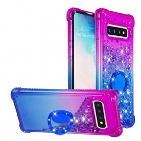 Hoesje voor Samsung Galaxy S10 Pailletten Ring-steun