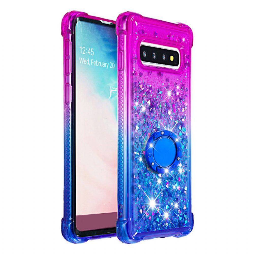 Hoesje voor Samsung Galaxy S10 Pailletten Ring-steun