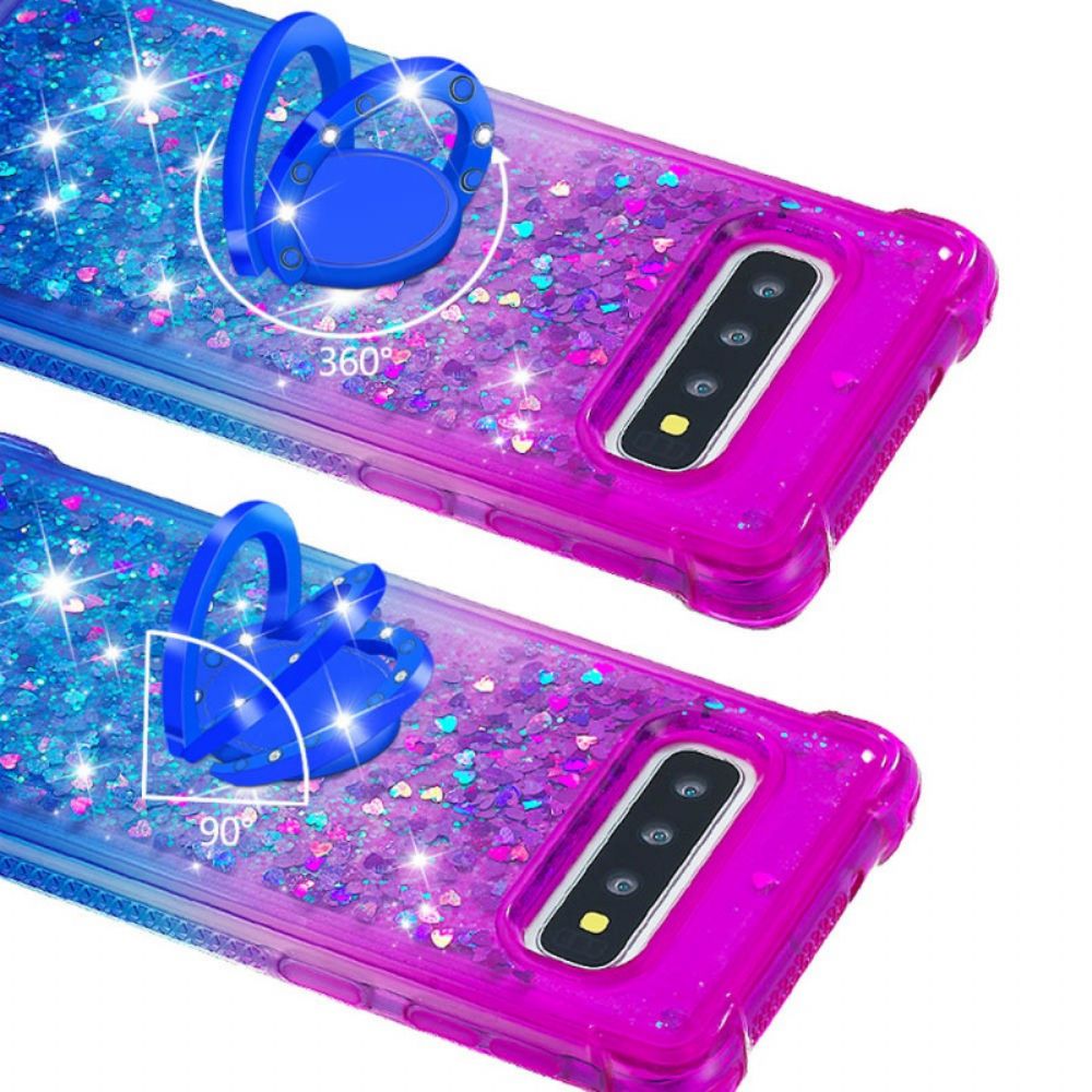 Hoesje voor Samsung Galaxy S10 Pailletten Ring-steun