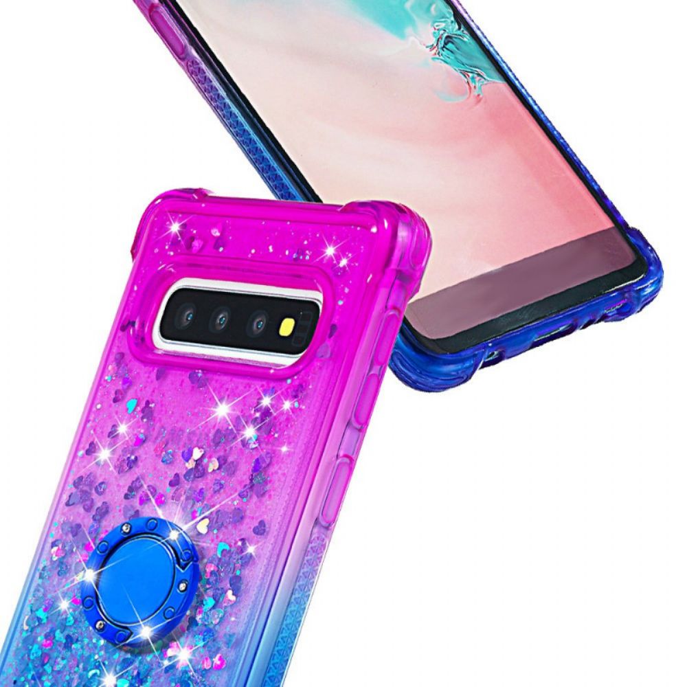 Hoesje voor Samsung Galaxy S10 Pailletten Ring-steun